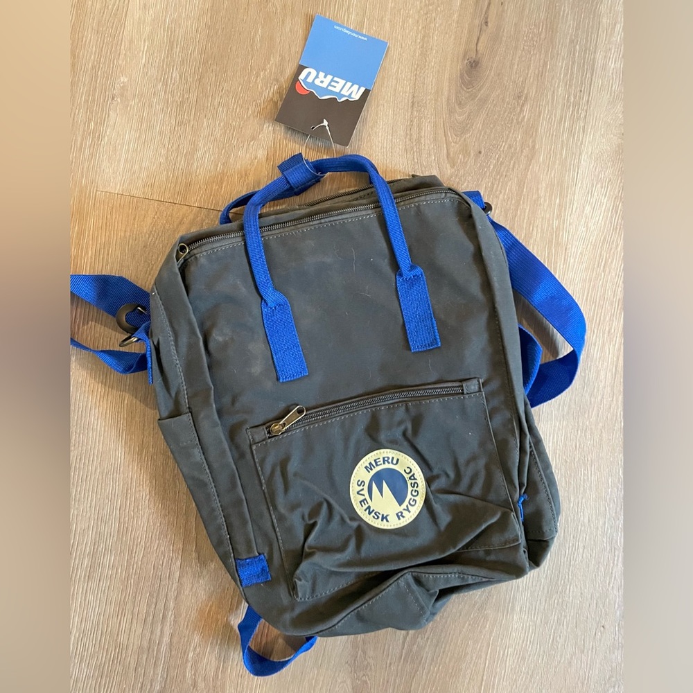 MERU Backpack New with Tags Gray and Blue